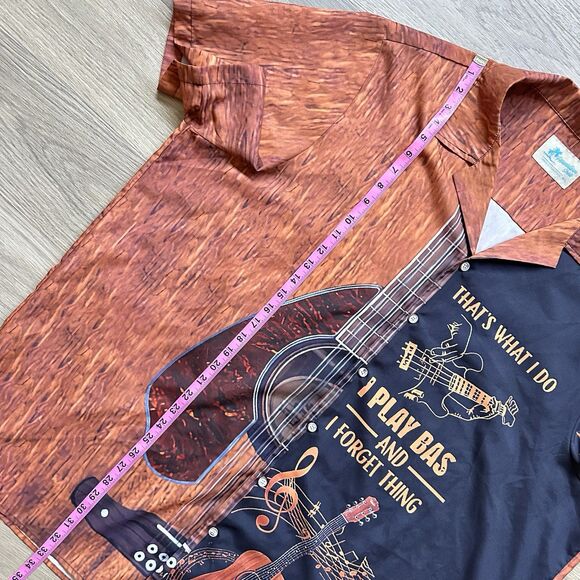 Hawaiian Shirts Men 4XL Musician Bass Guitar Band Artist Short Sleeve All Over - Picture 4 of 9